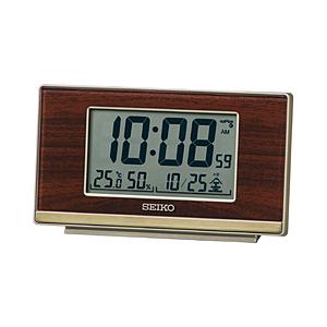 SEIKO 電波目ざまし時計　SQ793B 木目模様