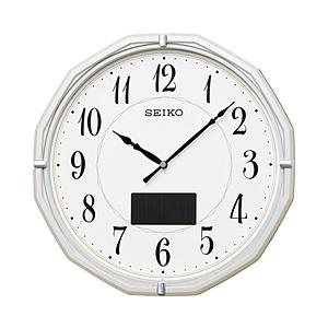 SEIKO 掛け時計 【ハイブリッドソーラー】 白パール SF244W ［電波自動受信機能有］