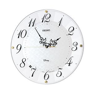 SEIKO 掛け時計 【大人ディズニー ミッキー＆ミニー】 白パール FS513W ［電波自動受信機...