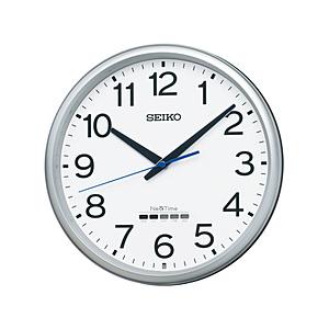 SEIKO 掛け時計 【ネクスタイム】 銀色メタリック ZS254S ［電波自動受信機能有］