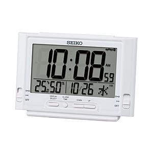 SEIKO 目覚まし時計  白パール SQ320W ［デジタル /電波自動受信機能有］