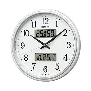 SEIKO 掛け時計 【夜でも見える・温度/湿度/カレンダー表示】 白パール KX276W ［電波自...