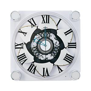 SEIKO からくり時計 【セイコー エムブレム】 白パール HS446W ［電波自動受信機能有］