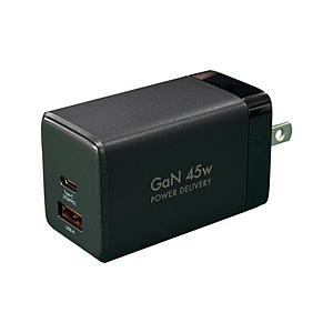 【GaN】【PPS対応】【ノートPC充電対応】PowerDelivery45W出力 AC-USB充電...