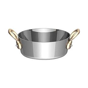 三宝産業 UK18-8プチテーパーパン両手浅型鍋 （蓋無）10cm ＜PPT8803＞