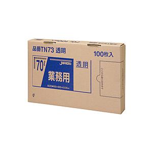 ジャパックス 業務用強力ポリ袋(100枚箱入) 70L 透明 TN73 ＜KPL2207＞