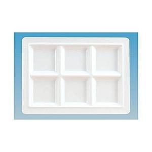 カンプラ メラミン スクエアプレート6仕切皿 M-2360 ＜RSK7301＞ 【864】 [振込不...
