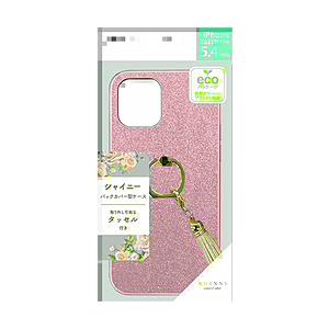 エアージェイ iPhone2021　5.4inch リングタッセル付き背面シャイニーケース　PK