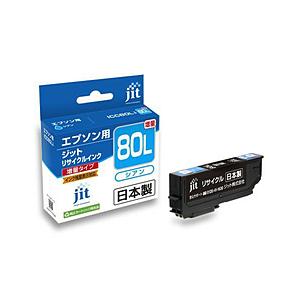 ジット 【リサイクル】 ［エプソン：ICC80L（シアン/増量）対応］リサイクルインクカートリッジ　...
