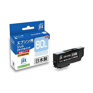 ジット 【リサイクル】 ［エプソン：ICLC80L（ライトシアン/増量）対応］リサイクルインクカート...