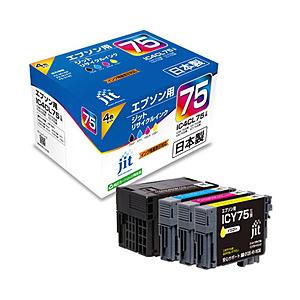 ジット 【リサイクル】 ［エプソン：IC4CL75（ブラック/シアン/マゼンタ/イエロー）対応］リサ...