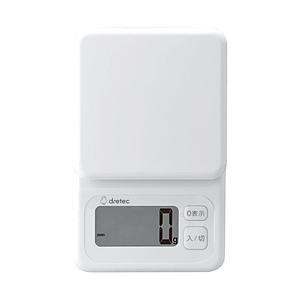 ドリテック 大画面デジタルスケール［最大表示2.0kg/表示単位1g］ ブロート ホワイト KS-7...