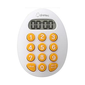 ドリテック たまご型10キータイマー［最大： 99分99秒］  ホワイト T-608WT