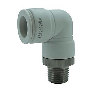 千代田通商 FS12-02MLW チヨダ ファイブSUSメイルエルボ 白 12mm・R1/4