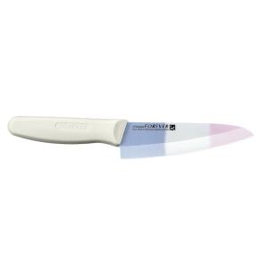 フォーエバー 銀抗菌カラーセラミック包丁 140mm  青白ピンク縞 CC-14FRCW