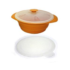 河西 シリコン おりたたみキャセロール オレンジ ＜AKY5401＞ [約1500ml/電子レンジ対...
