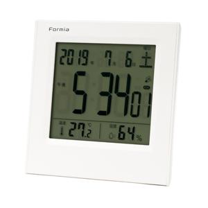 保土ヶ谷電子販売 目覚まし時計 【フォルミア】 ホワイト HT-009RC ［デジタル /電波自動受...