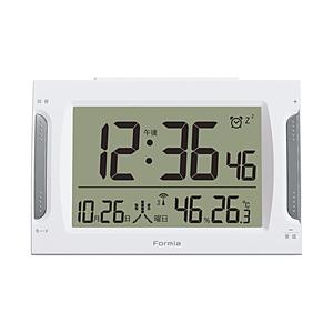 保土ヶ谷電子販売 FORMIA（フォルミア） 電波デジタル時計  ホワイト HT-021RC ［デジ...