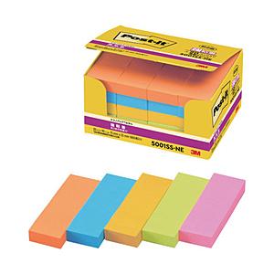 3Mジャパン 3M　ポスト・イット　強粘着　75X25mm　90枚X20パッド　5色混色 5001S...