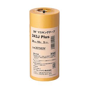 3Mジャパン 3M　マスキングテープ　243J　Plus　24mmX18m　5巻入り 243J 24