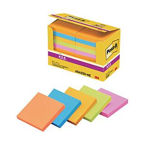 3Mジャパン 3M　ポスト・イット　強粘着　75X75mm　90枚X20パッド　5色混色 6542S...