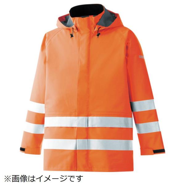 ミドリ安全 ミドリ安全　雨衣　レインベルデＮ　高視認仕様　上衣　蛍光オレンジ　Ｌ