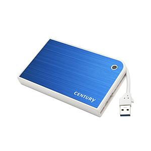 CENTURY(センチュリー) MOBILE BOX USB3.0接続 SATA6G 2.5"HDD/SSDケース ブルー＆ホワイト (CMB25U3BL6G)｜y-sofmap