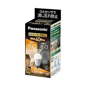 Panasonic(パナソニック) LDA5L-G/KU/NS LED電球 人感センサー付 ホワイト [E26 /電球色 /1個 /40W相当 /一般電球形]｜y-sofmap