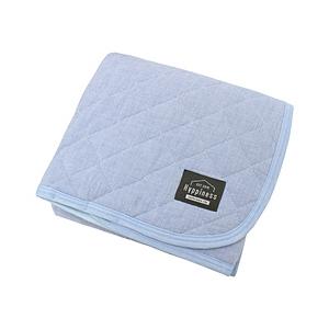 メリーナイト  敷パッド   シングルロング 100×205cm ノル 四隅ゴム付  綿100％ 洗いざらし  ブルー HPSP101-72 ［100×205cm …