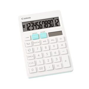 Canon(キヤノン) カラフル電卓 卓上サイズ 抗菌タイプ  ホワイト HS-1200TC-WH ...