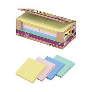 3Mジャパン 3M　ポスト・イット　強粘着　75X75mm　90枚X10パッド　4色混色 6541S...