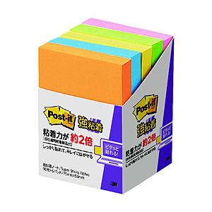 3Mジャパン ポスト・イット　強粘着　75X50mm　90枚X5パッド　5色混色