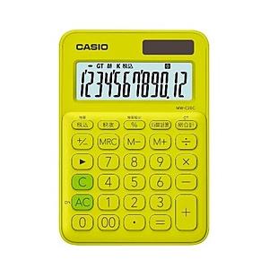 CASIO(カシオ) カラフル電卓（12桁）　MW-C20C-YG-N　ライムグリーン
