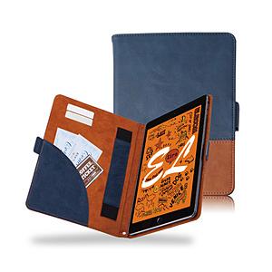 エレコム iPad mini 2019用ソフトレザーカバー フリーアングル ツートン ネイビー×ブラウン TB-A19SPLFDTNV