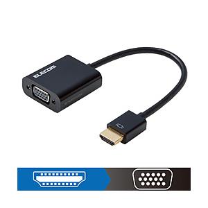 ELECOM(エレコム) 変換アダプタ/HDMI-VGA/ブラック AD-HDMIVGABK2 【8...
