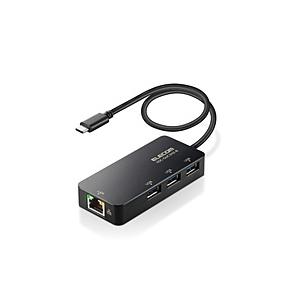 ELECOM(エレコム) LAN変換アダプタ [USB-C オス→メス LAN /USB-Aｘ3] ...