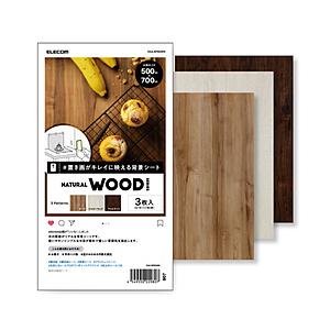 ELECOM(エレコム) 撮影用背景シート NATURAL WOOD 大判サイズ 3枚入   DGA...