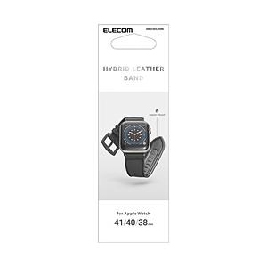 ELECOM(エレコム) Apple Watch用ハイブリッドレザーバンド（41/40/38mm） ...