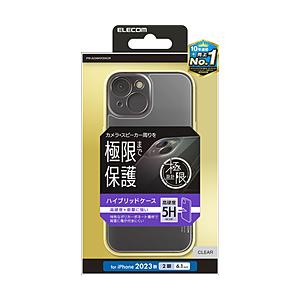 ELECOM(エレコム) iPhone 15（6.1インチ） ハイブリッドケース 極限保護 クリア ...