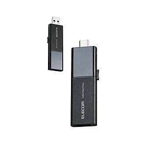 ELECOM(エレコム) ESD-EWB0500GBKR 外付けSSD USB-C＋USB-A接続 ...