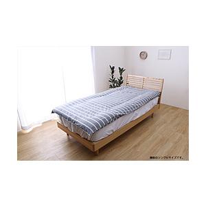 イケヒコ オーガニックコットン敷布団カバー　シングルサイズ(105×215)　ネイビー　ポール  ネ...