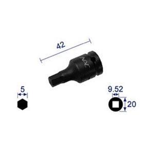 長堀工業 ヘキサゴンレンチソケット ショートタイプ 差込角9．52x対辺5mm 305C