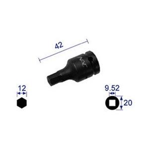 長堀工業 ヘキサゴンレンチソケット ショートタイプ 差込角9．52x対辺12mm 312C