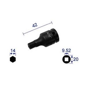 長堀工業 ヘキサゴンレンチソケット ショートタイプ 差込角9．52x対辺14mm 314C