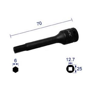 長堀工業 ヘキサゴンレンチソケットロングタイプ12．7x対辺6mmx70L 406C70