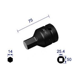 長堀工業 ヘキサゴンレンチソケット 差込角25．4x対辺14mm 814C