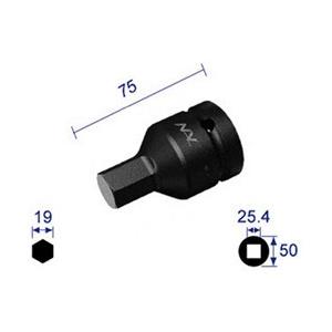 長堀工業 ヘキサゴンレンチソケット 差込角25．4x対辺19mm 819C