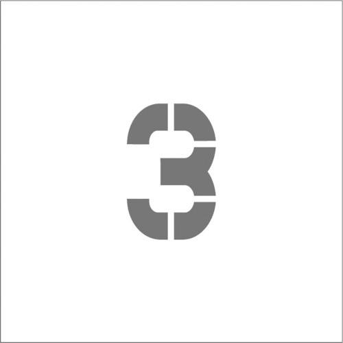 アイマーク ＩＭ　ステンシル　マグネット　３　文字サイズ５０×４０ｍｍ