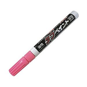 カズキ高分子 油性ペン 中字 タフペイント 蛍光ピンク