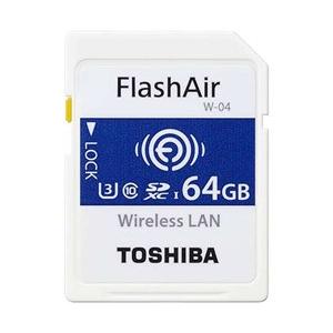 【在庫限り】 TOSHIBA(東芝) microSDXCカード FlashAir  SD-UWAシリーズ＜W-04＞ SD-UWA064G [64GB /Class10] [振込不可]